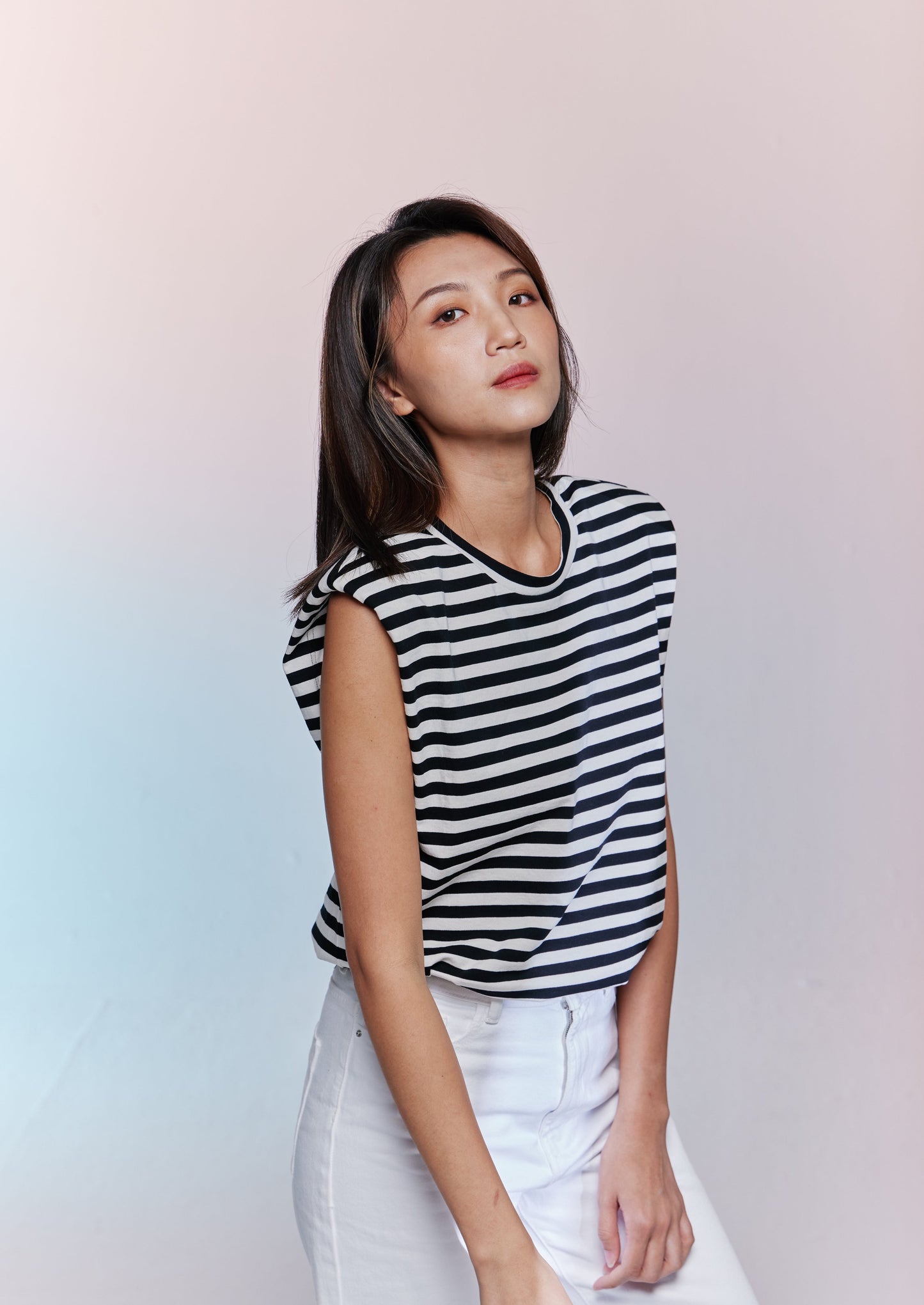 Striped sleeveless top