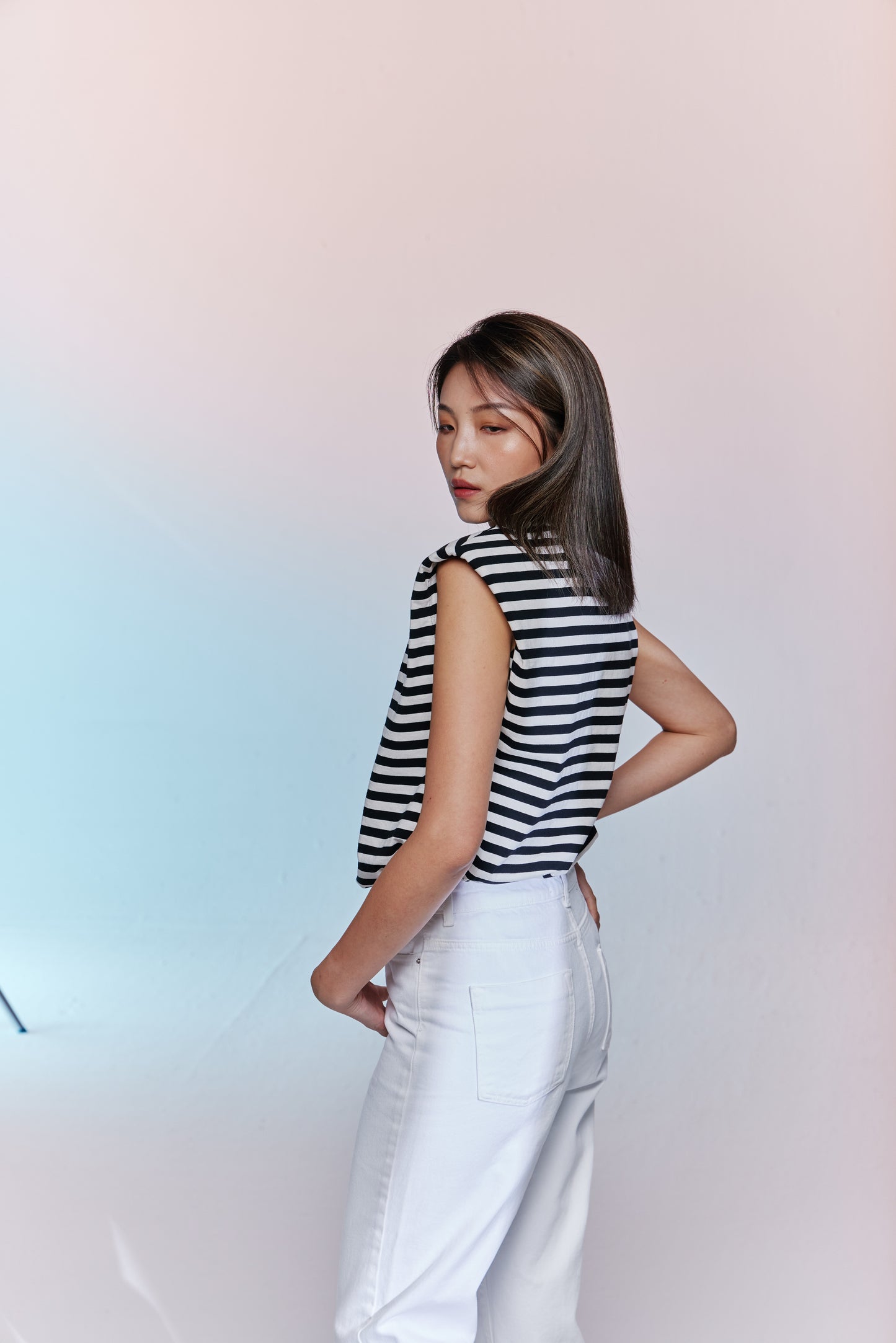 Striped sleeveless top