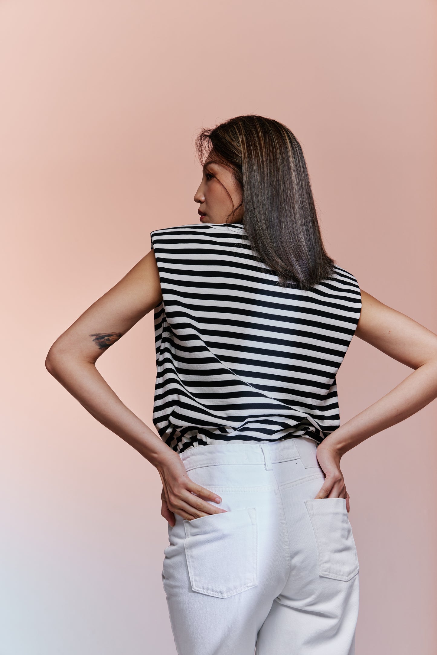 Striped sleeveless top