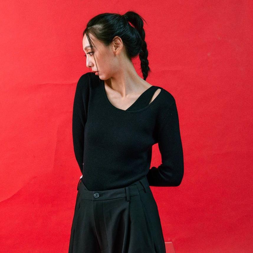 elegant wool blend top