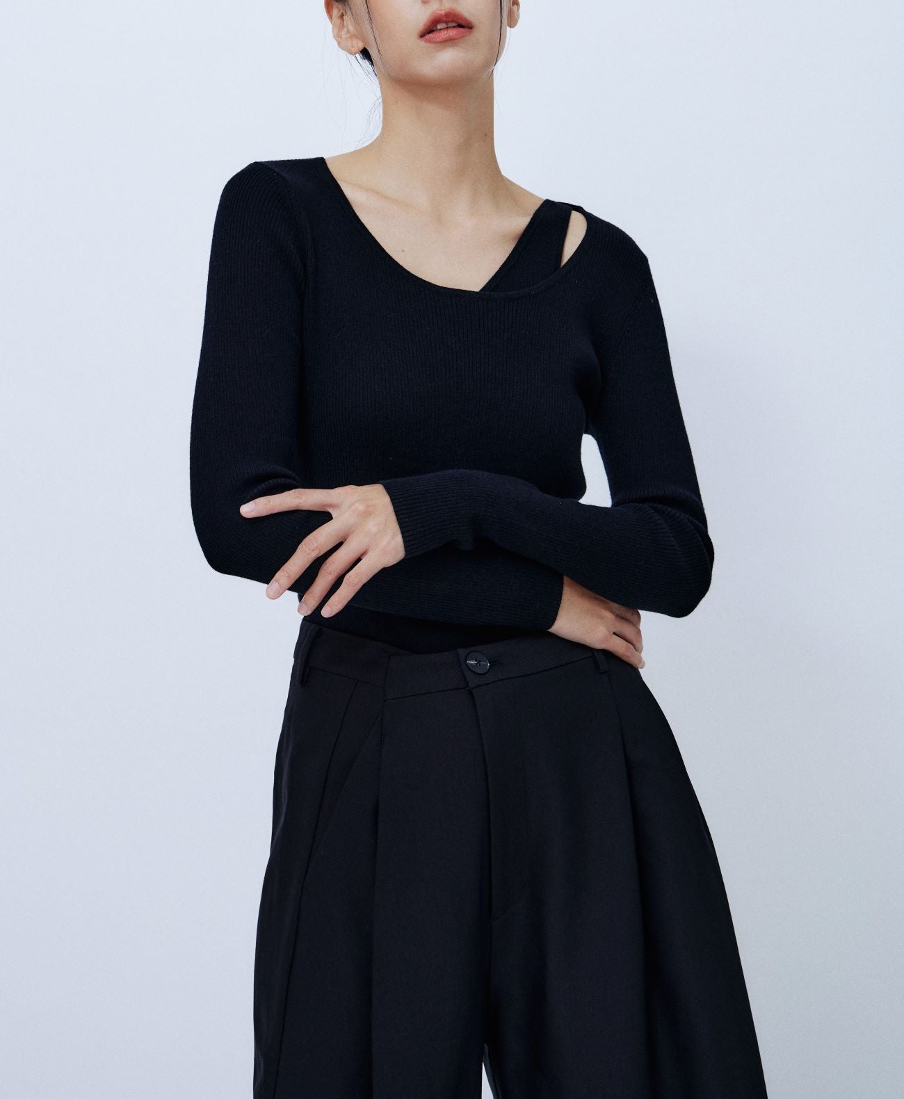 elegant wool blend top