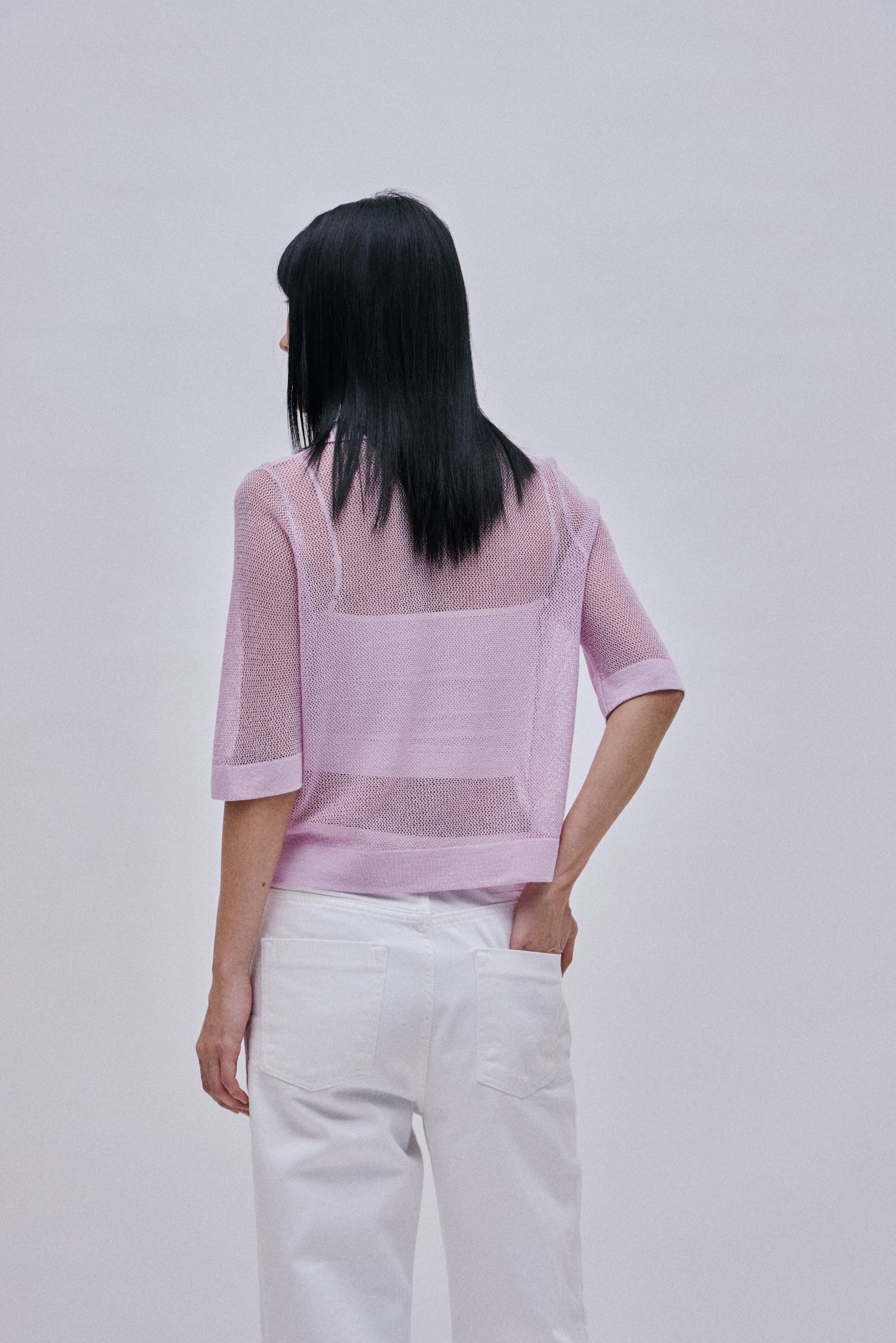 soft linen-blend polo top