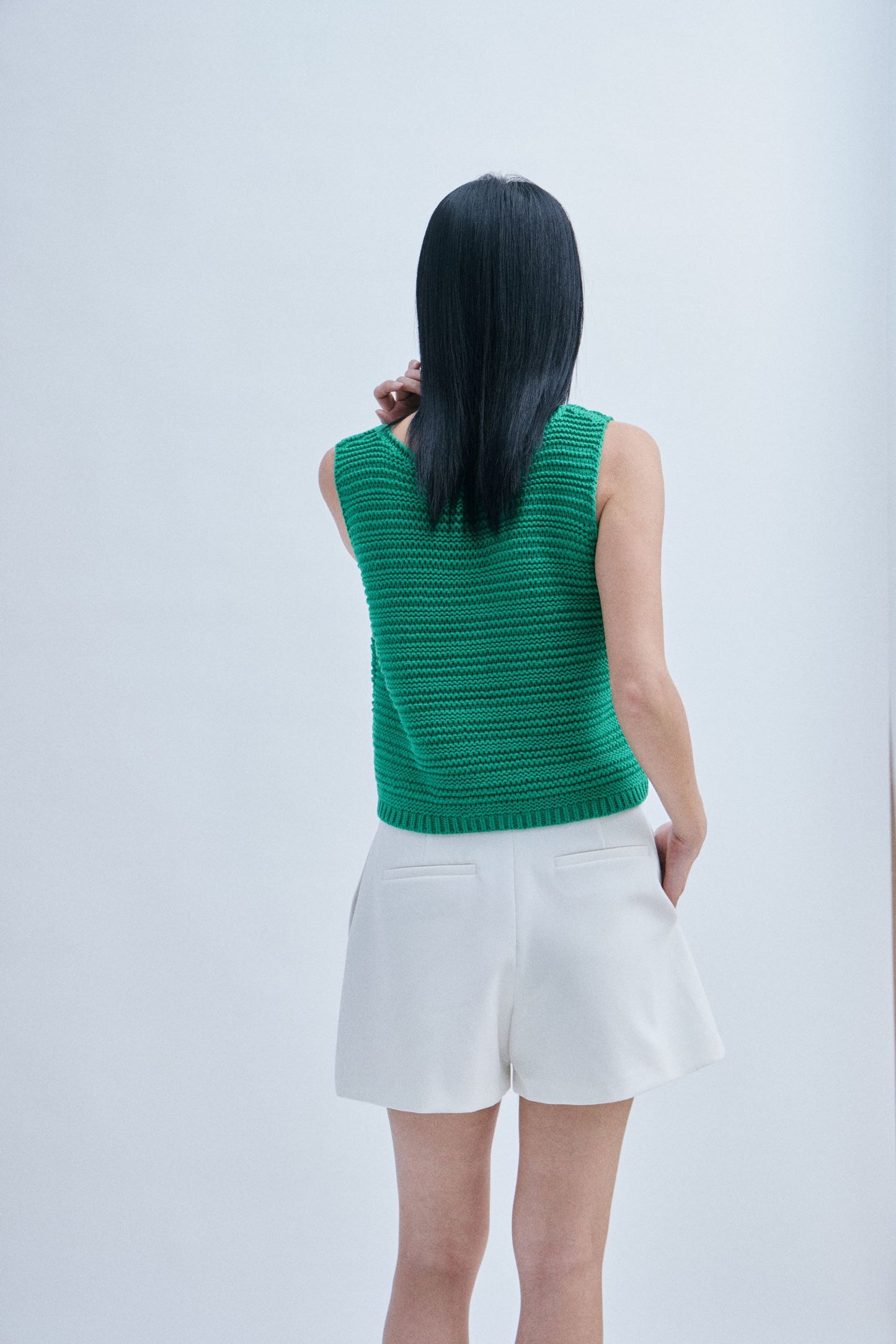 bold-cotton knit vest