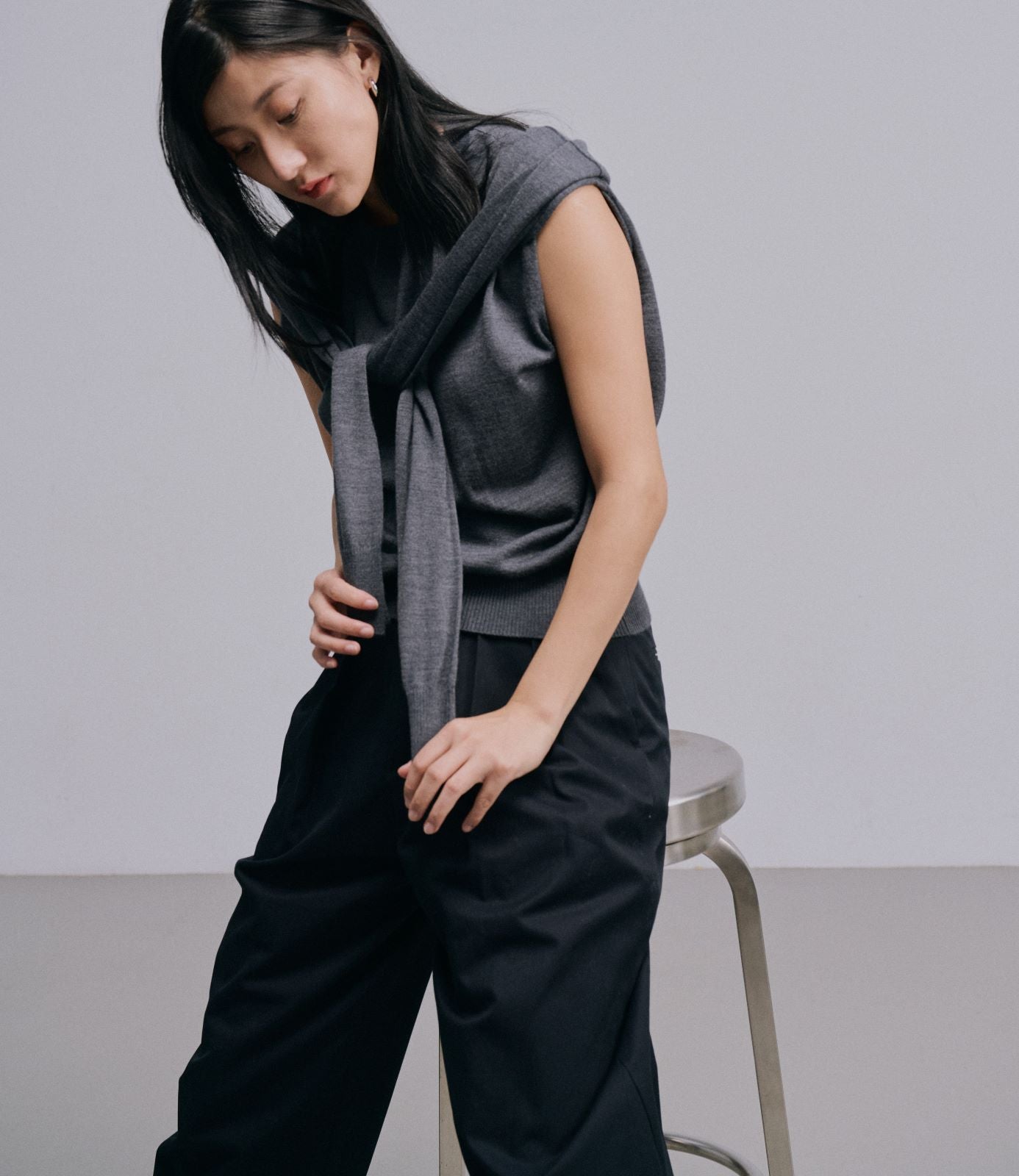 fine knitted wool vest