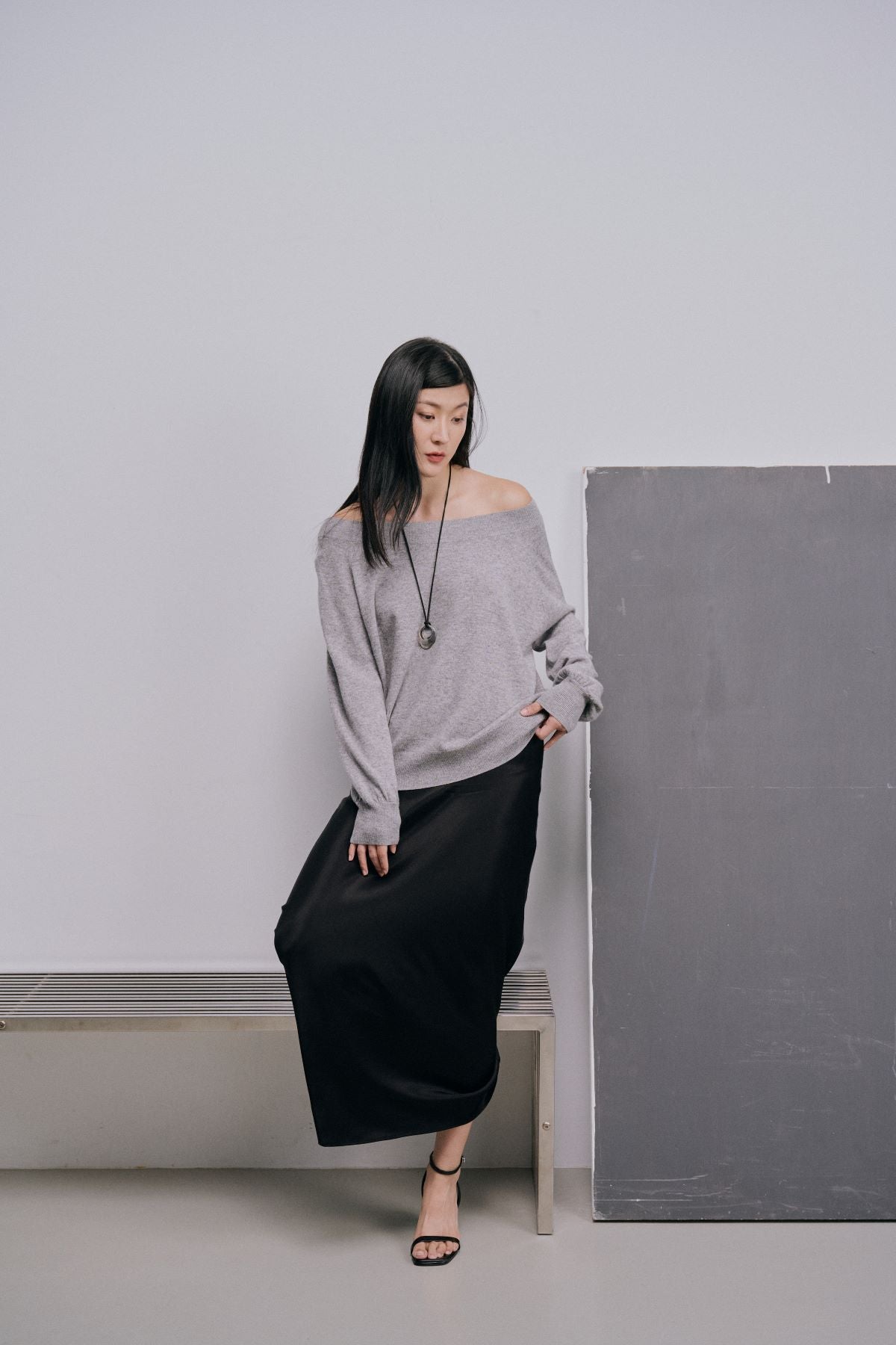 drop shoulder cashmere top
