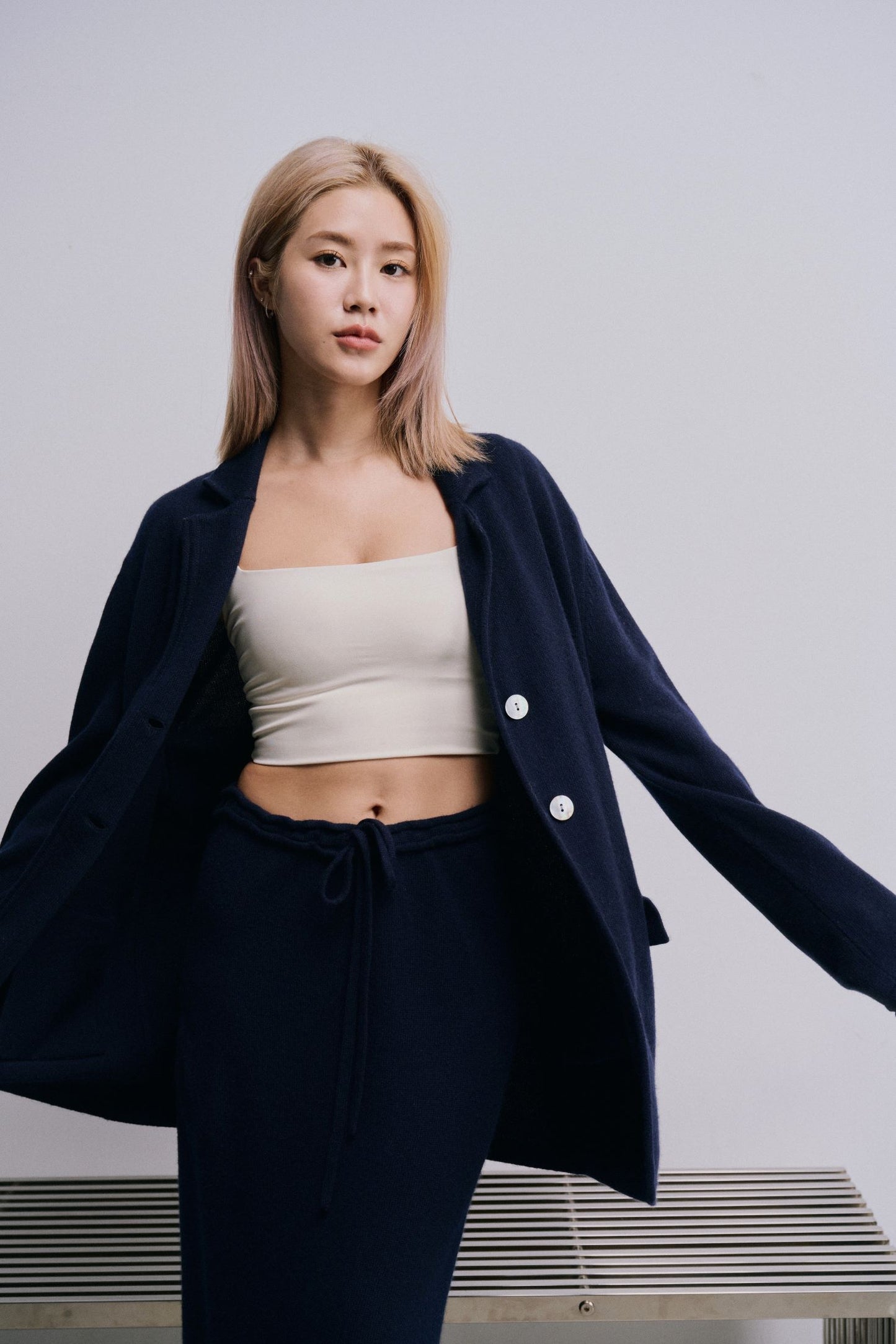 cashmere long skirt