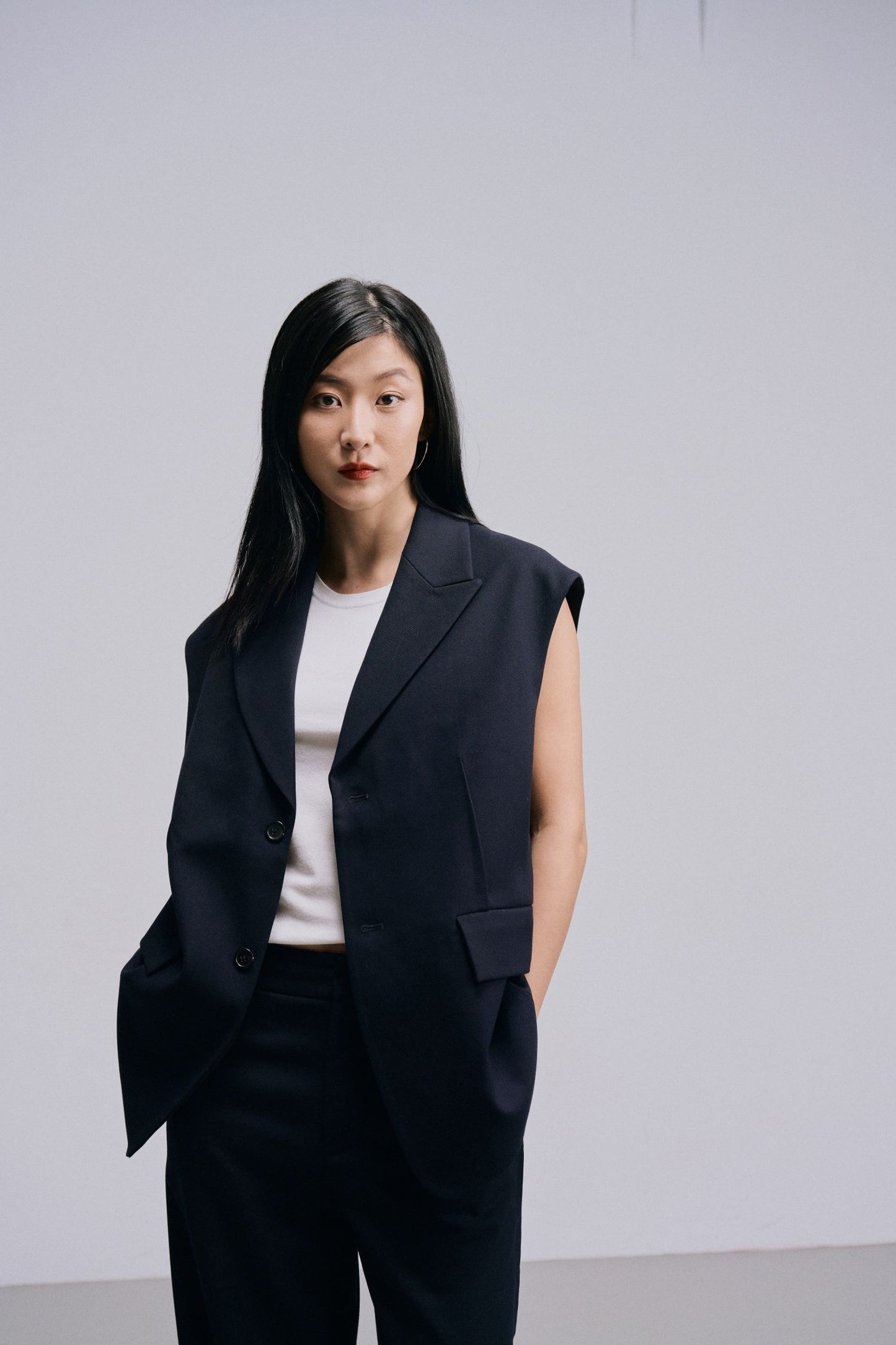 sleeveless blazer
