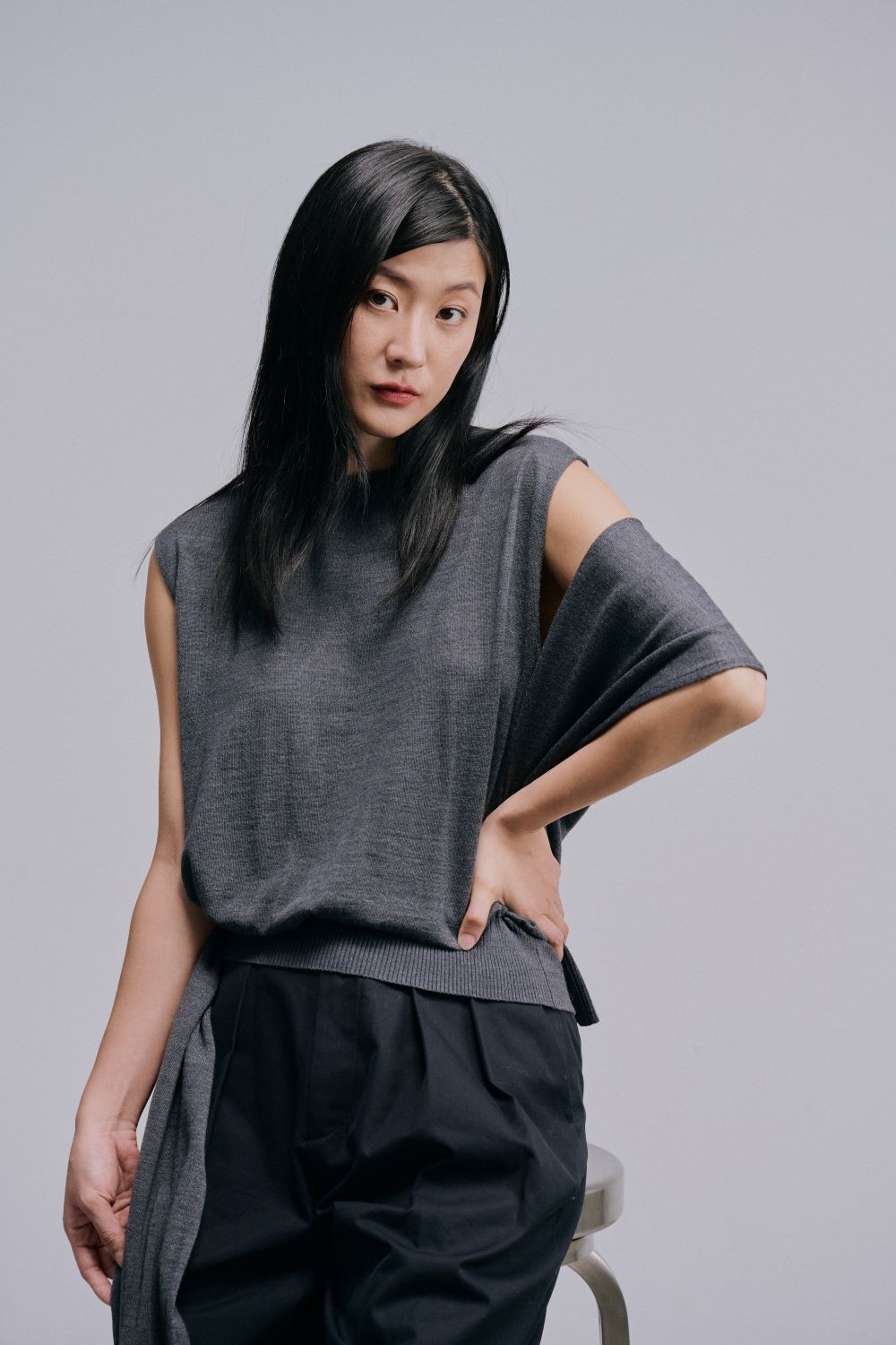 fine knitted wool vest
