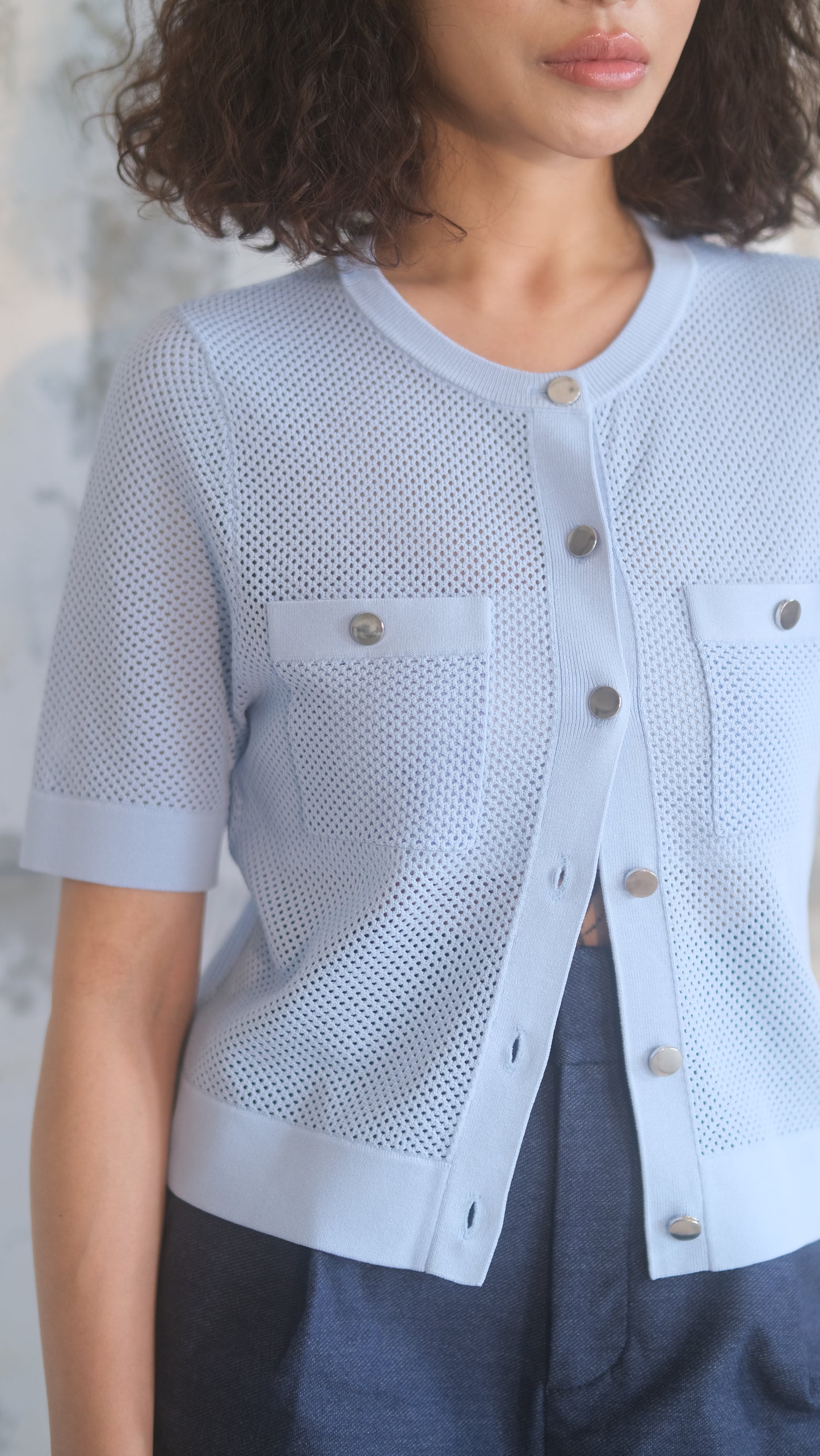 light mesh knit top