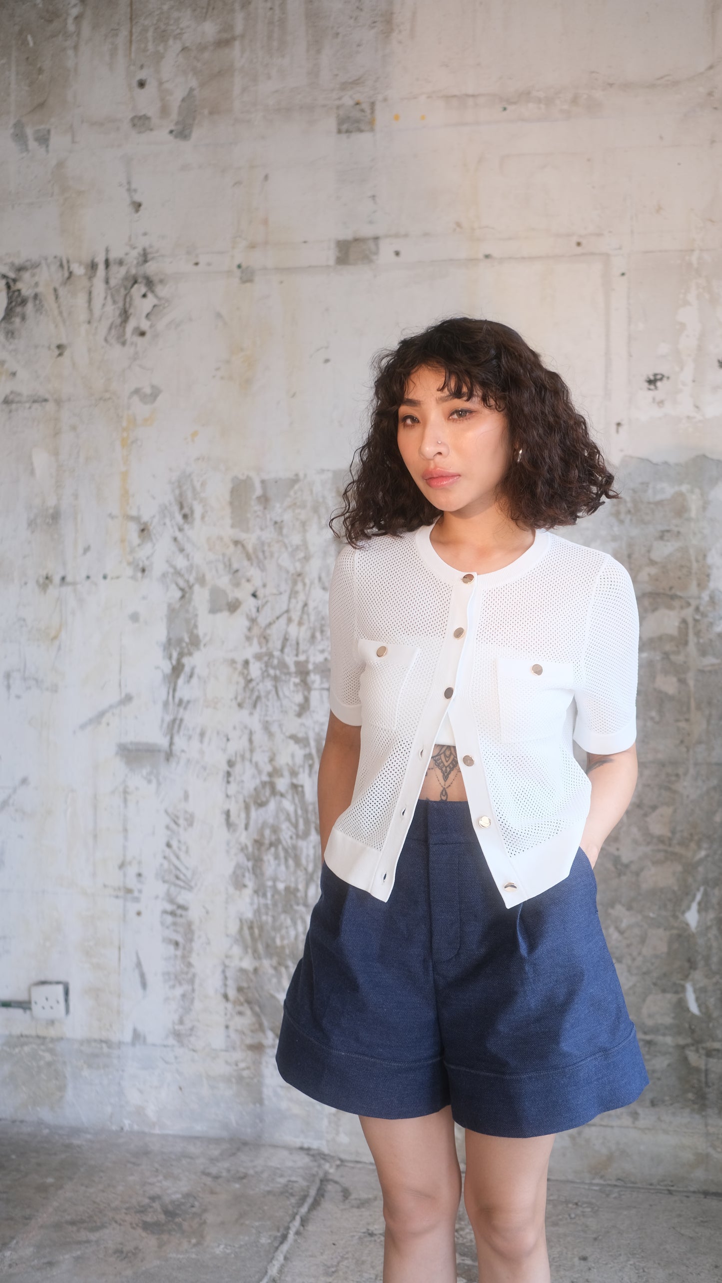 light mesh knit top