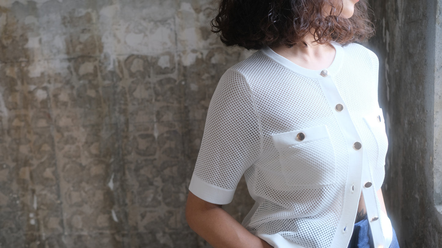light mesh knit top