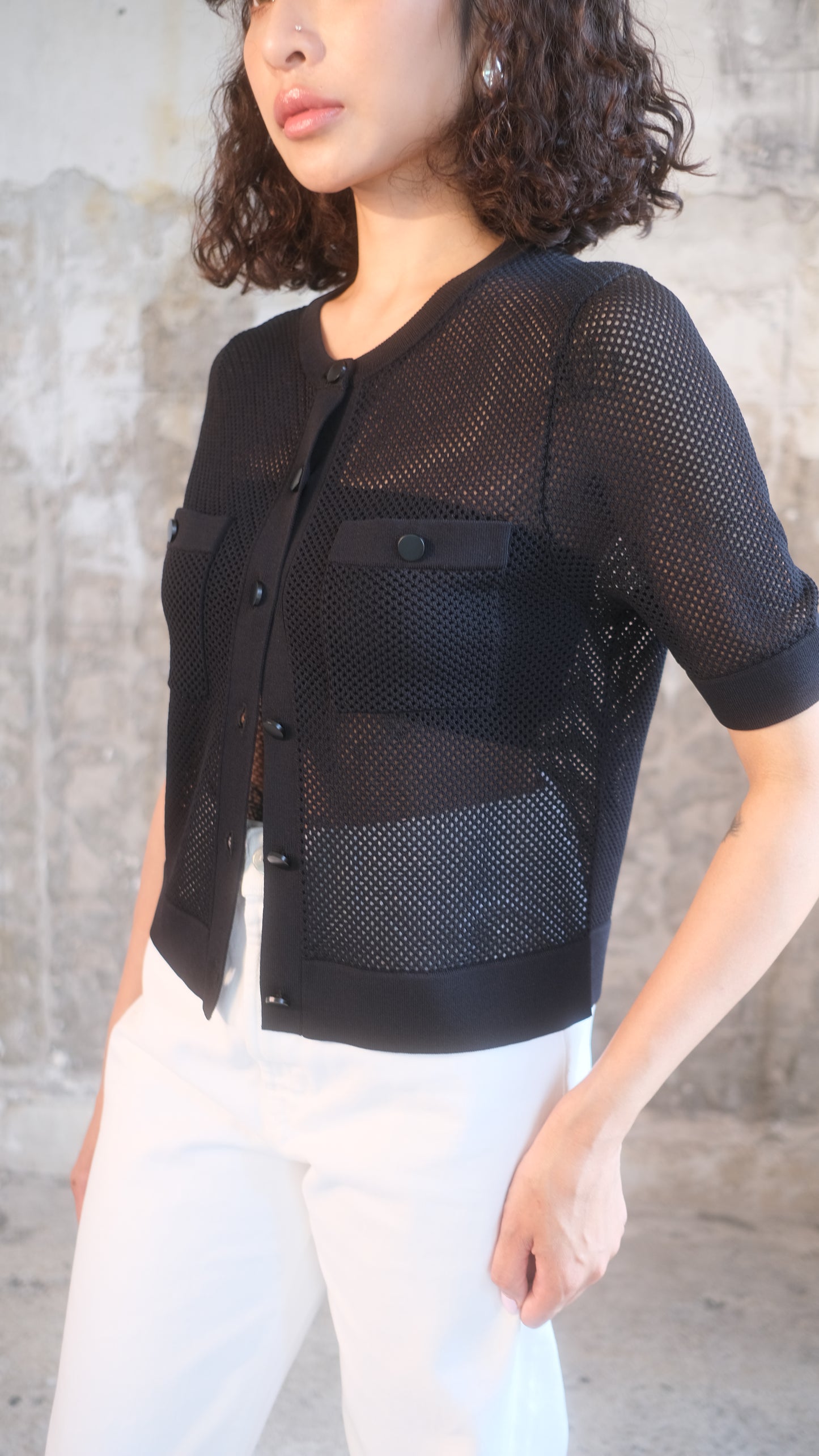 light mesh knit top