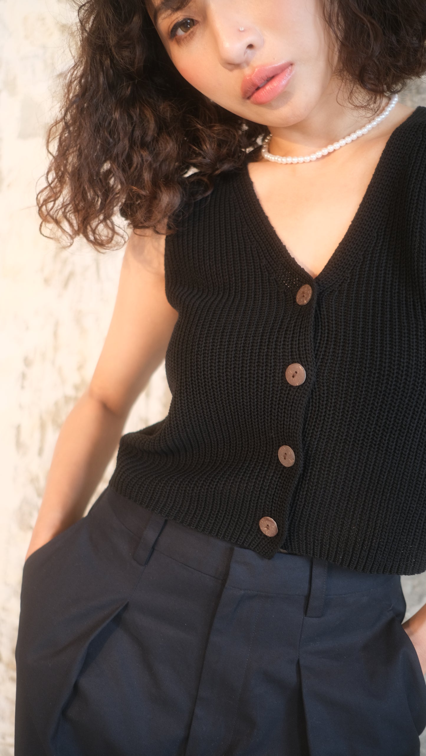 sleeveless knit top