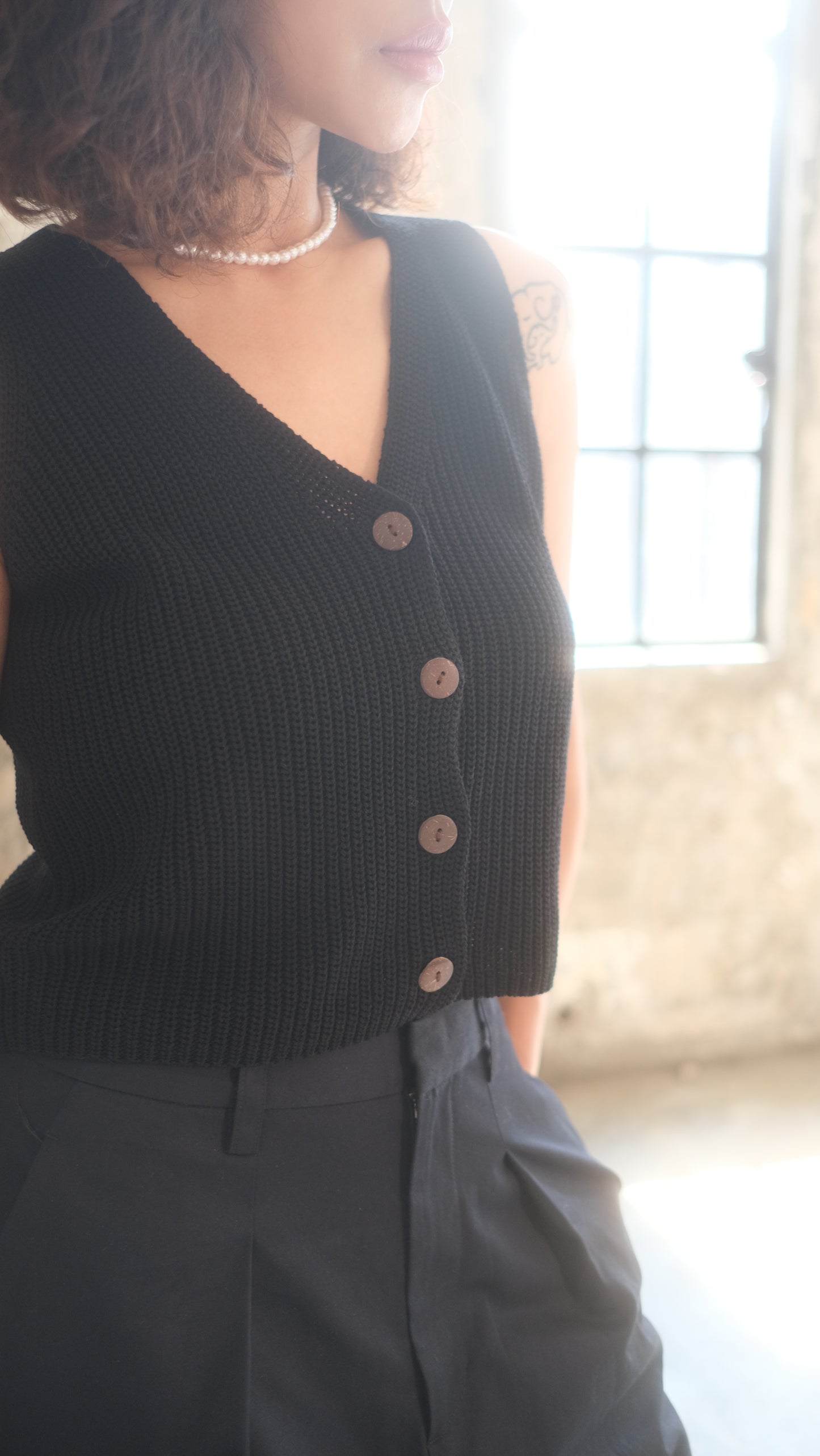 sleeveless knit top