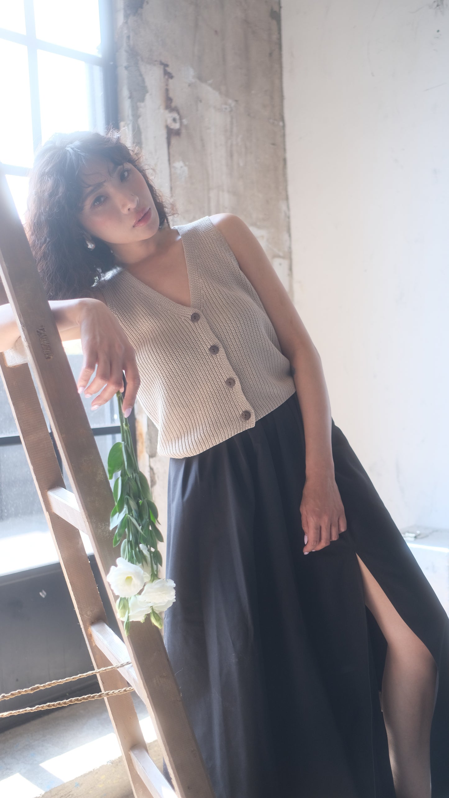 sleeveless knit top