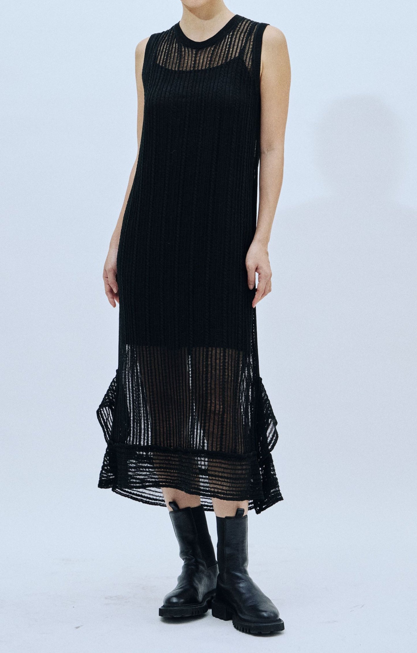Linen blend knitted dress