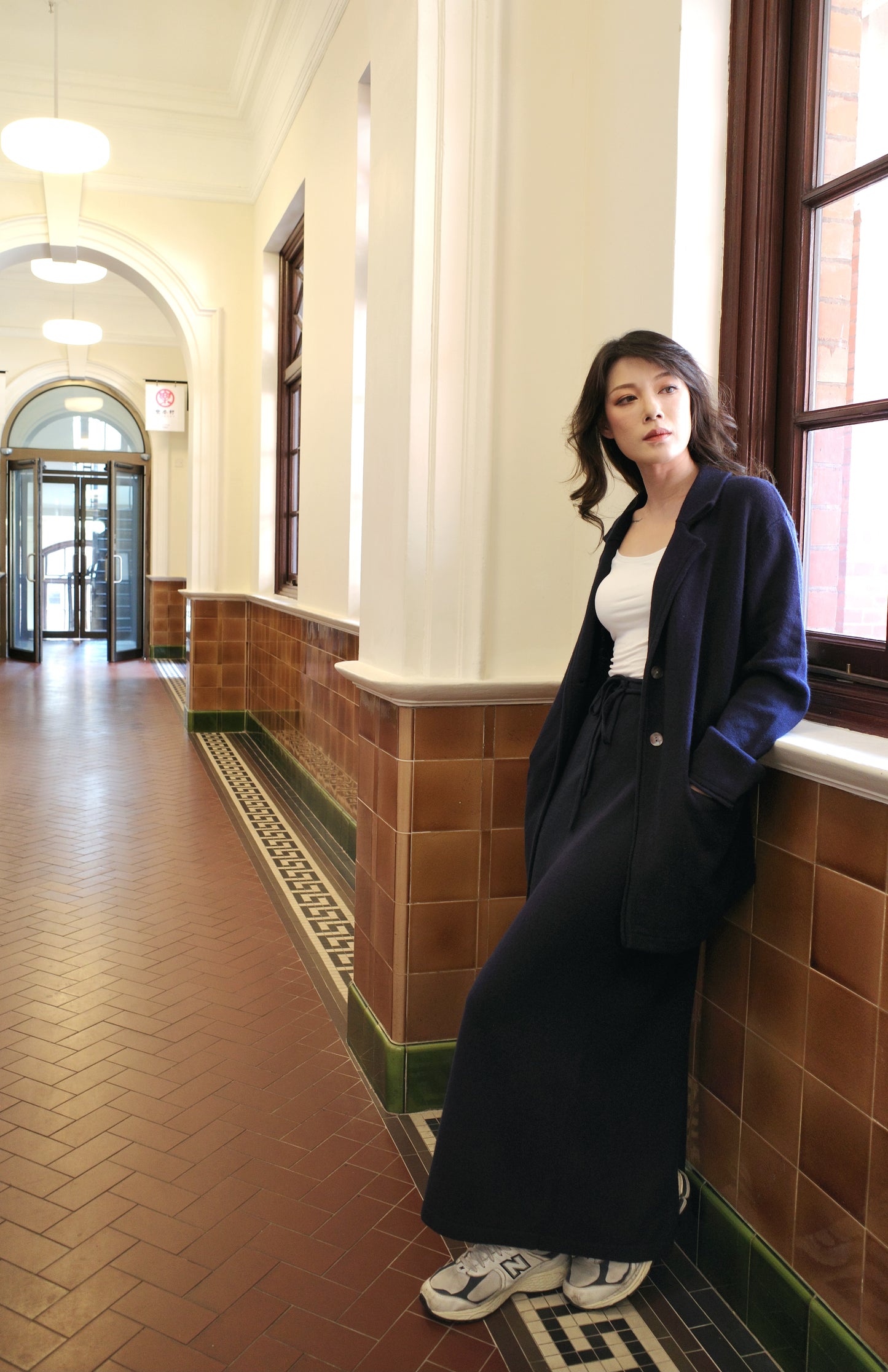 cashmere long skirt