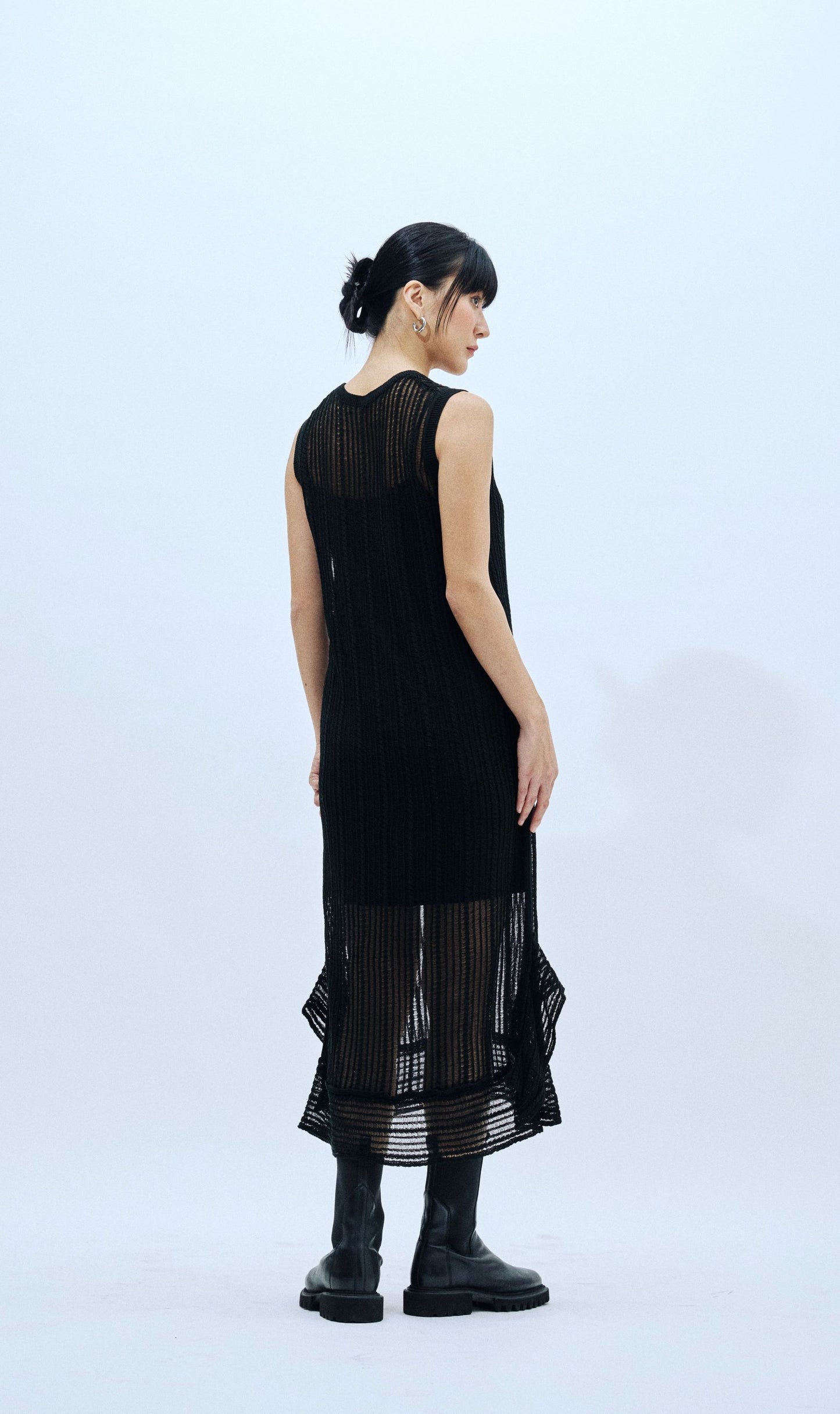 Linen blend knitted dress
