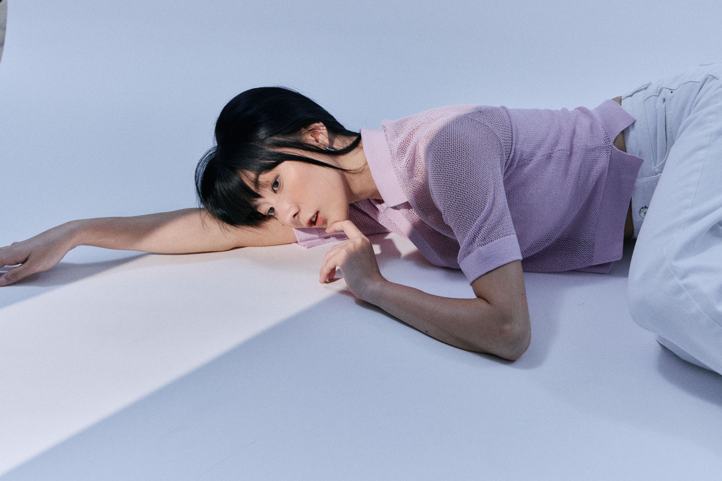 soft linen-blend polo top