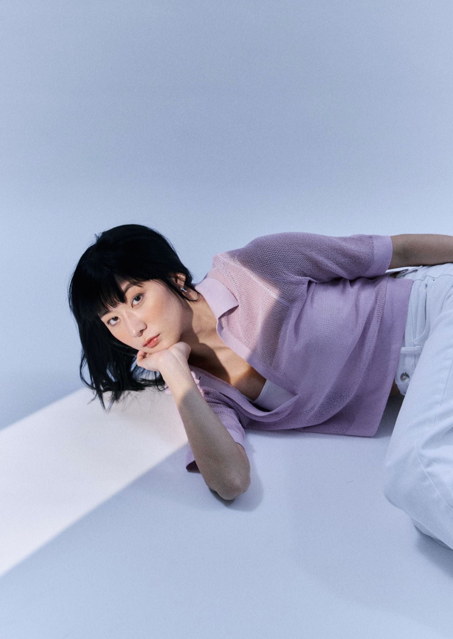 soft linen-blend polo top