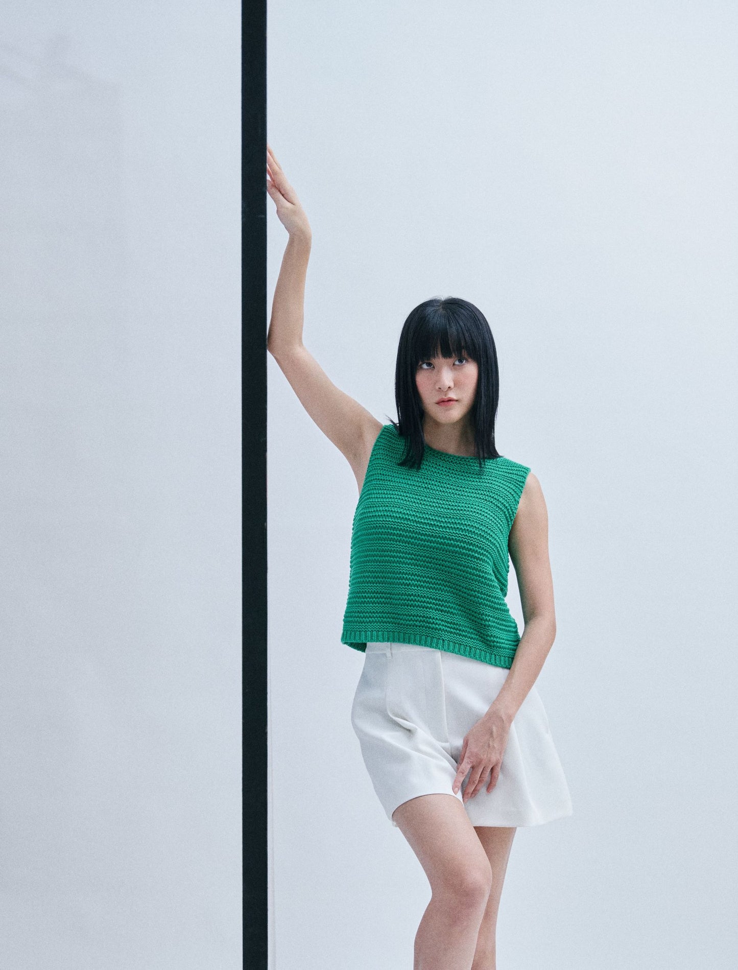 bold-cotton knit vest