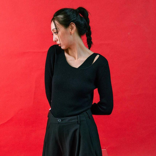 elegant wool blend top