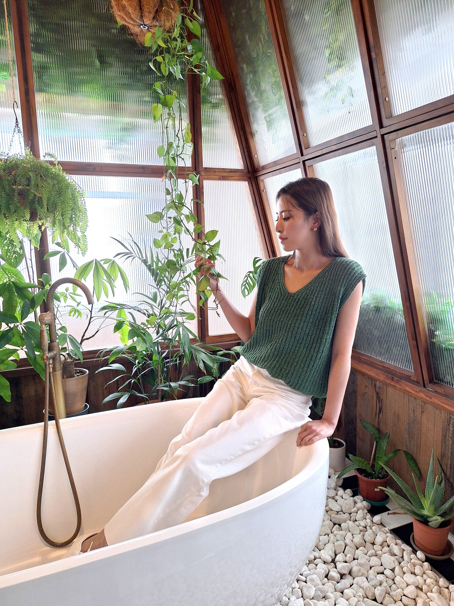 drop shoulder knitted tank