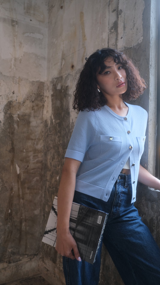 light mesh knit top