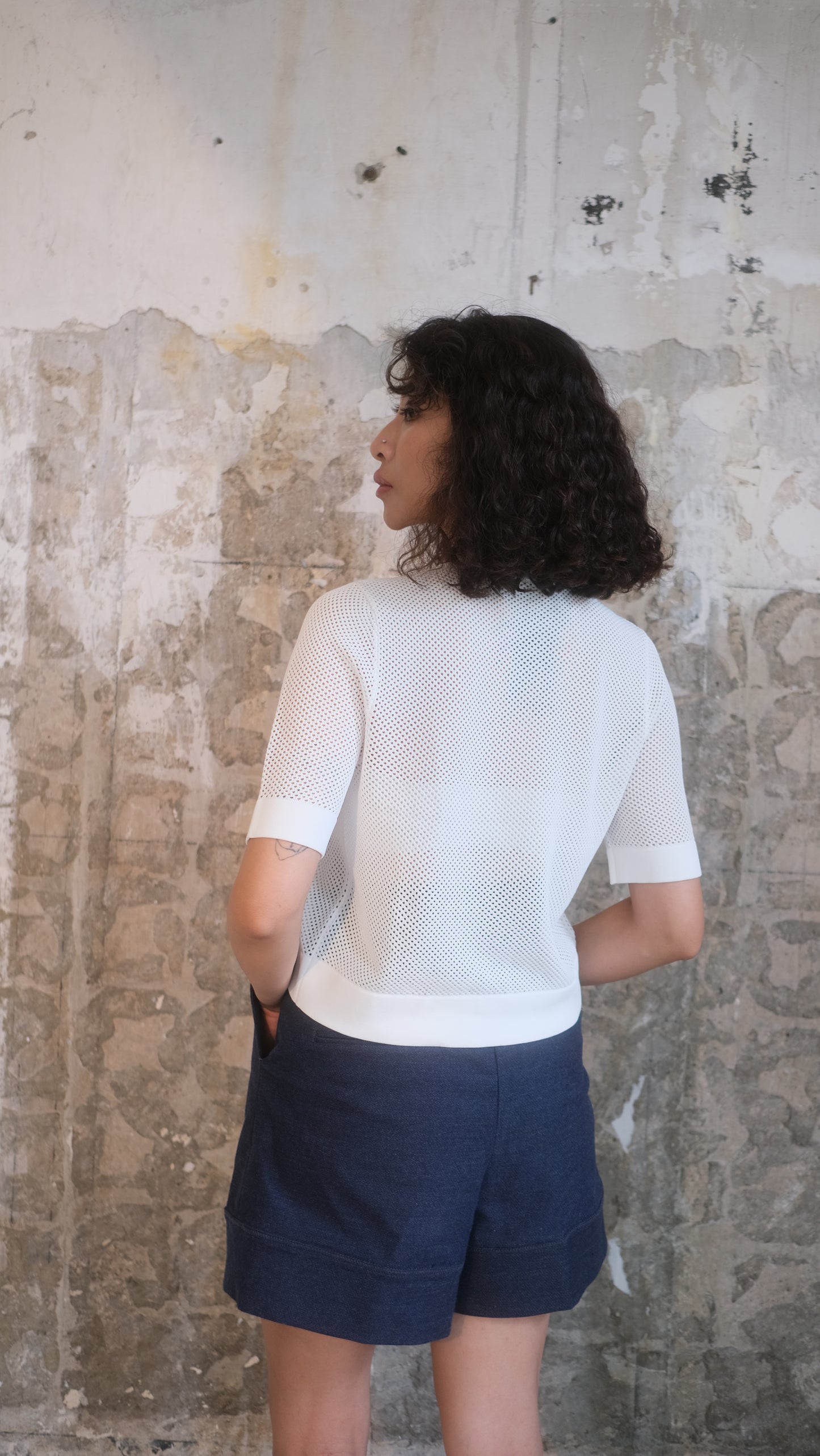 light mesh knit top