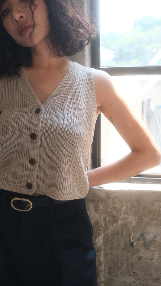 sleeveless knit top