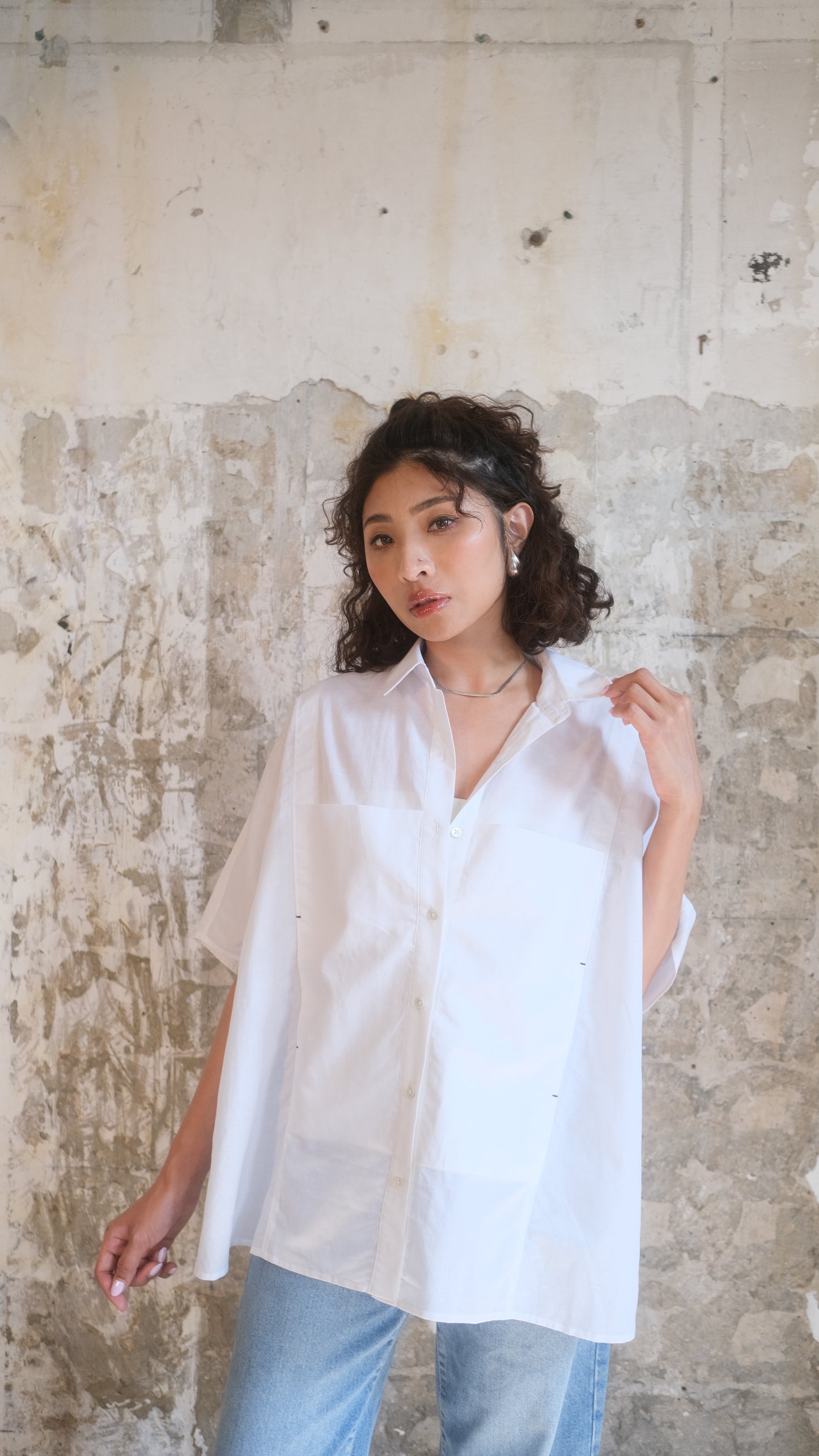 relaxed-fit cotton shirt