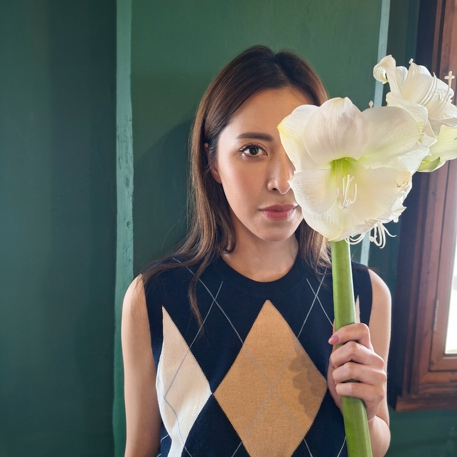 argyle round neck tank