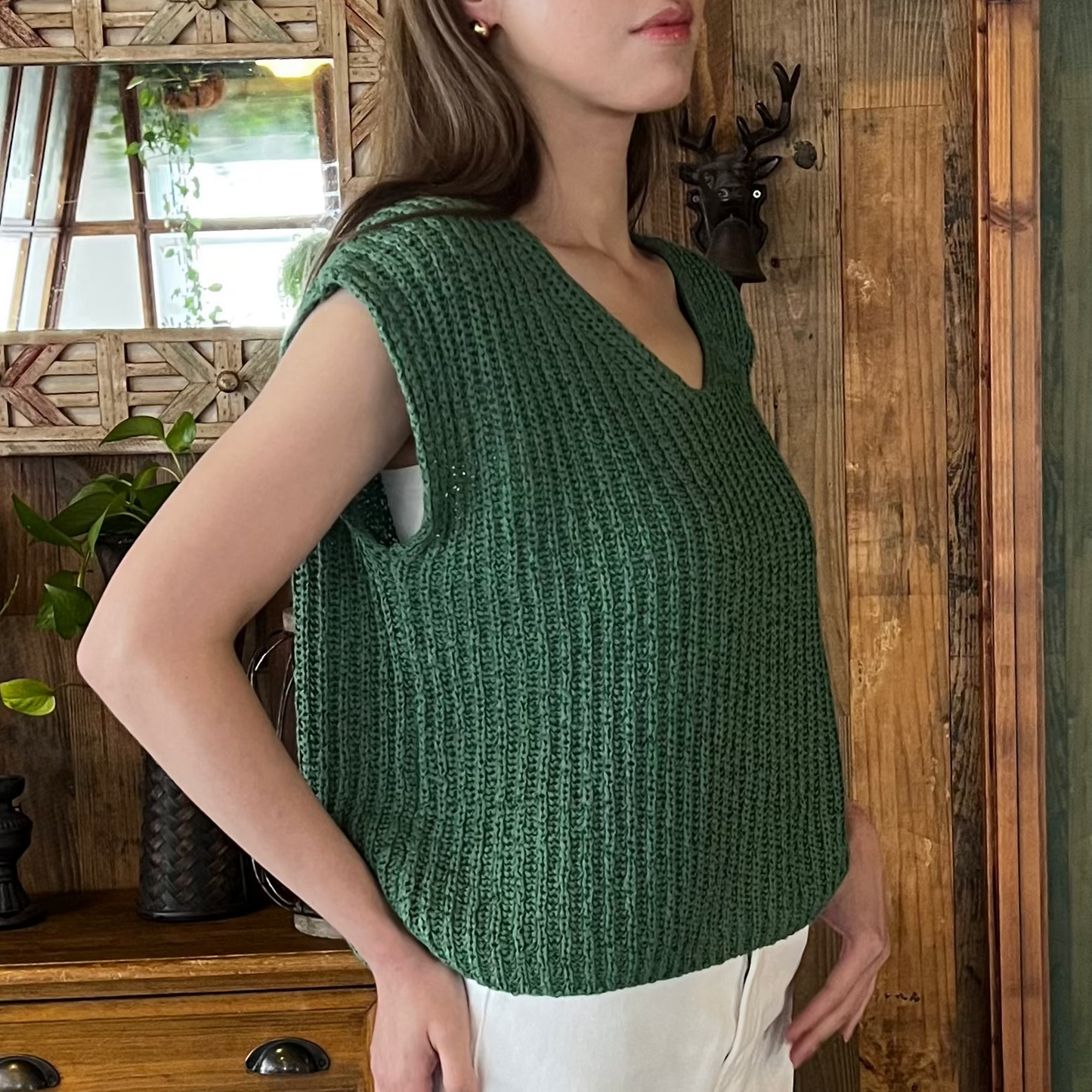 drop shoulder knitted tank