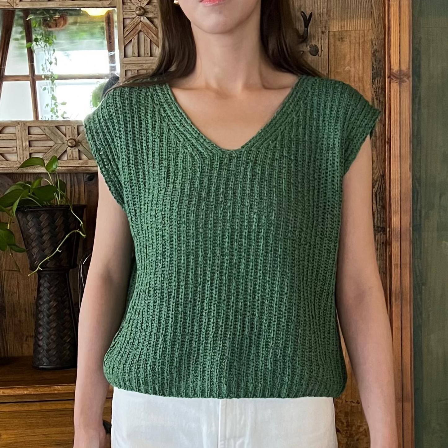 drop shoulder knitted tank