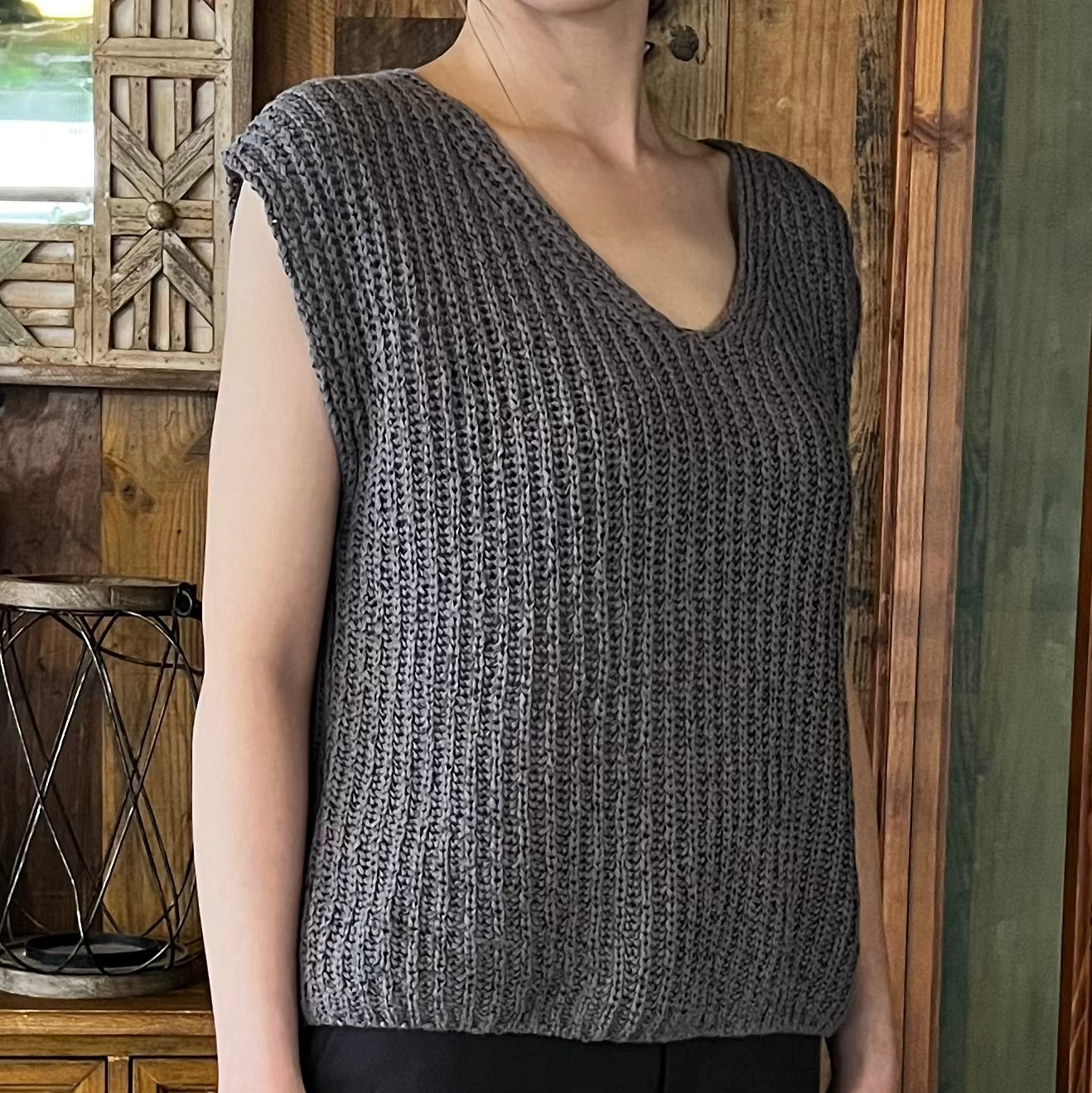 drop shoulder knitted tank